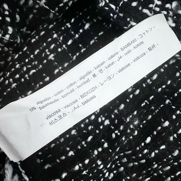 ZARA | TRF Collection Black White Tweed Shift Dress Gold Buttons Mini | Medium - Picture 14 of 16